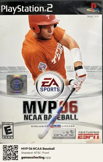 MVP 06 NCAA Baseball PlayStation 2, NTSC box front