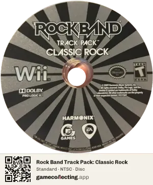 Rock Band Track Pack: Classic Rock Nintendo Wii, NTSC disc
