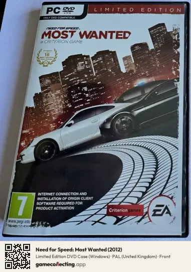 Need for Speed: Most Wanted (2012) Computer, United Kingdom box front