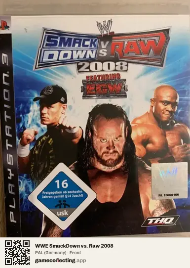 WWE SmackDown vs. Raw 2008 PlayStation 3, Germany box front