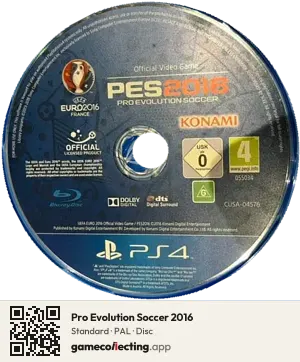 Pro Evolution Soccer 2016 PlayStation 4, PAL disc