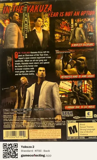 Yakuza 2 PlayStation 2, NTSC box back