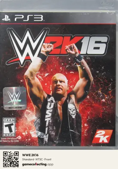 WWE 2K16 PlayStation 3, NTSC box front