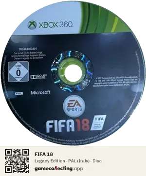 FIFA 18 Xbox 360, PAL disc