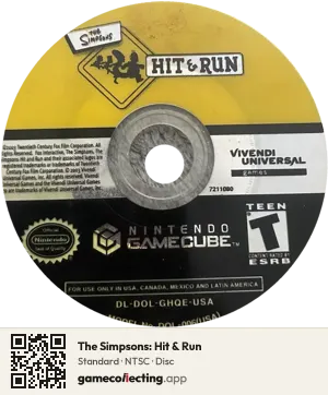 The Simpsons: Hit & Run Nintendo GameCube, NTSC disc