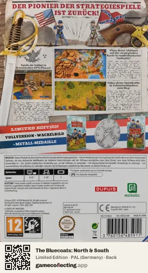 The Bluecoats: North & South Nintendo Switch, Germany box back