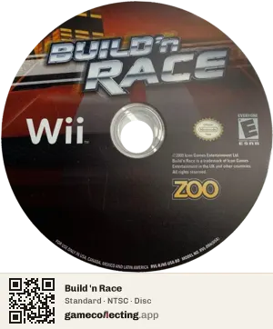 Build 'n Race Nintendo Wii, NTSC disc