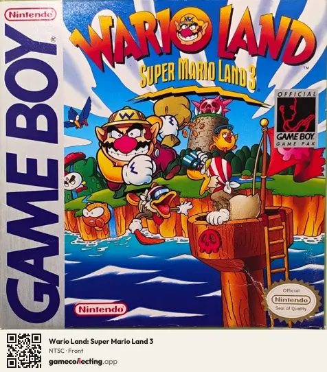 Wario Land: Super Mario Land 3 Game Boy, NTSC box front