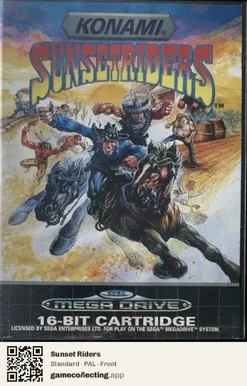 Sunset Riders Sega Mega Drive / Genesis, PAL box front