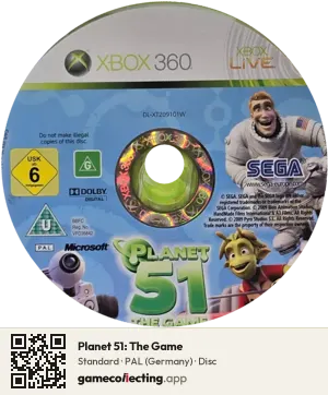 Planet 51: The Game Xbox 360, PAL disc