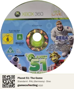 Planet 51: The Game Xbox 360, PAL disc