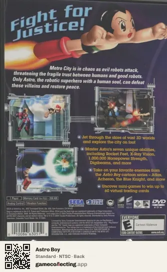 Astro Boy PlayStation 2, NTSC box back