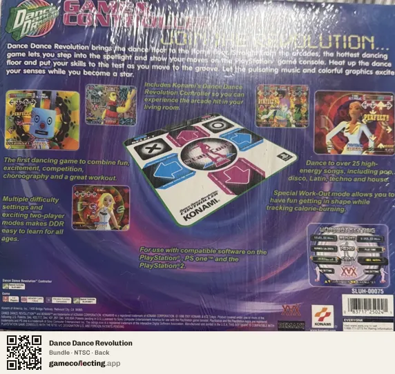 Dance Dance Revolution PlayStation, NTSC box back