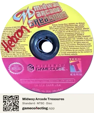 Midway Arcade Treasures Nintendo GameCube, NTSC disc