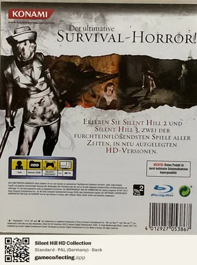 Silent Hill HD Collection PlayStation 3, Germany box back