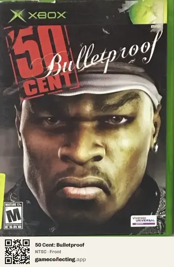50 Cent: Bulletproof Xbox, NTSC box front