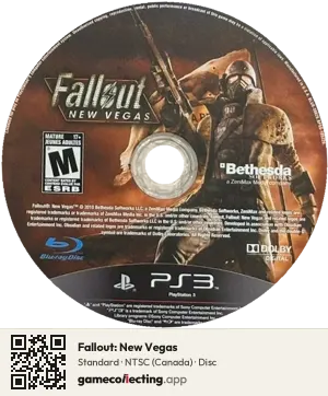 Fallout: New Vegas PlayStation 3, NTSC disc