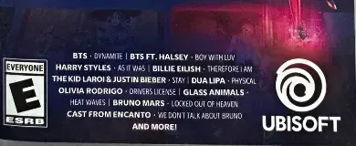 Just Dance 2023 Edition, the ESRB box on its front