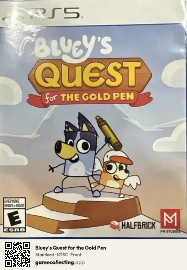 Bluey's Quest for the Gold Pen PlayStation 5, NTSC box front
