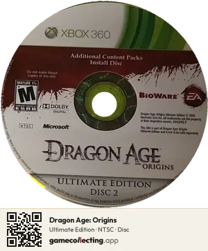 Dragon Age: Origins Xbox 360, NTSC disc