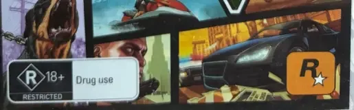 Grand Theft Auto V, the Australian classification mark on its front