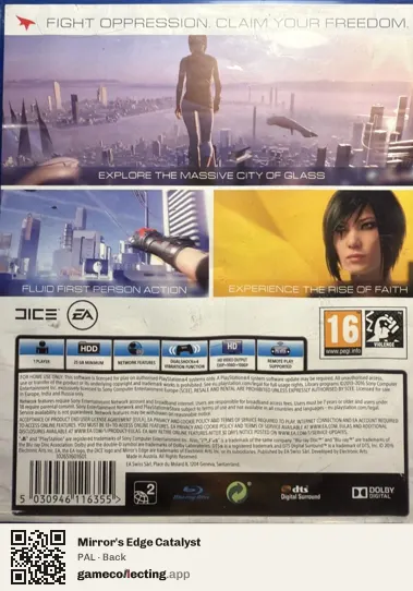 Mirror's Edge Catalyst PlayStation 4, PAL box back