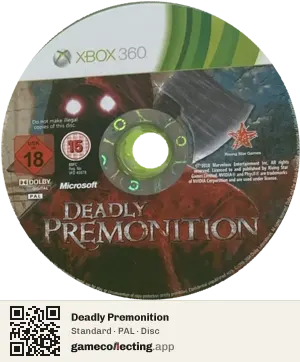 Deadly Premonition Xbox 360, PAL disc
