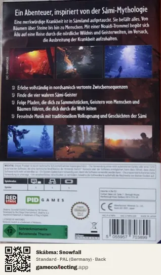 Skábma: Snowfall Nintendo Switch, Germany box back