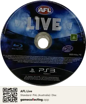 AFL Live PlayStation 3, PAL disc