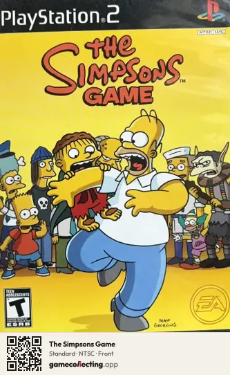 The Simpsons Game PlayStation 2, NTSC box front