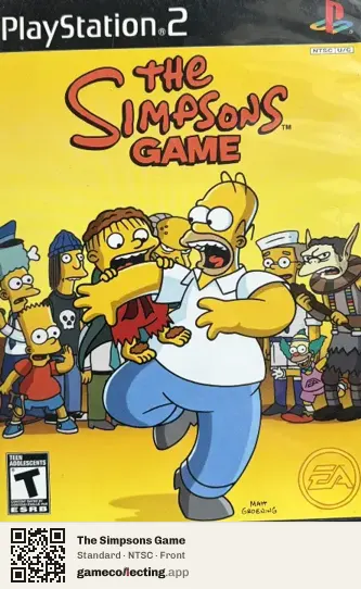 The Simpsons Game PlayStation 2, NTSC box front