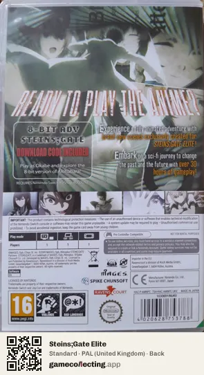 Steins;Gate Elite Nintendo Switch, United Kingdom box back