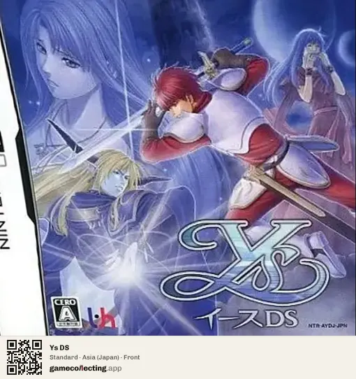 Ys DS Nintendo DS, Asia box front