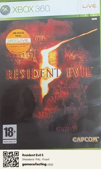 Resident Evil 5 Xbox 360, PAL box front