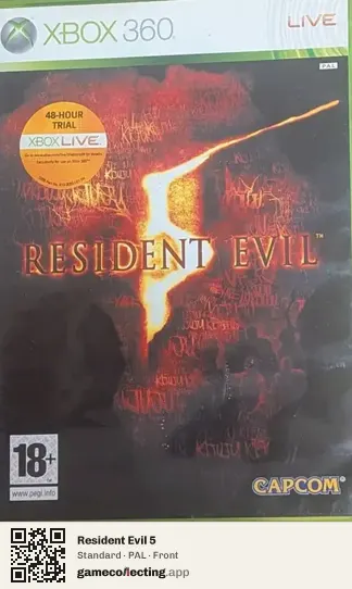 Resident Evil 5 Xbox 360, PAL box front