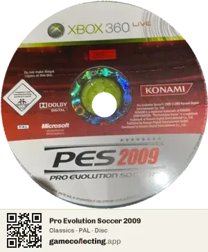 Pro Evolution Soccer 2009 Xbox 360, PAL disc