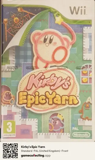 Kirby's Epic Yarn Nintendo Wii, United Kingdom box front