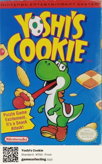 Yoshi's Cookie Nintendo Entertainment System, NTSC box front