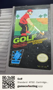 Golf Nintendo Entertainment System, NTSC cartridge label