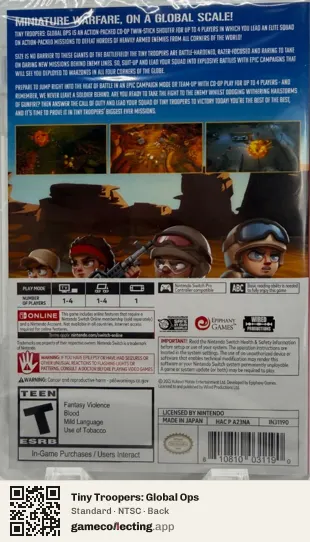 Tiny Troopers: Global Ops Nintendo Switch, NTSC box back
