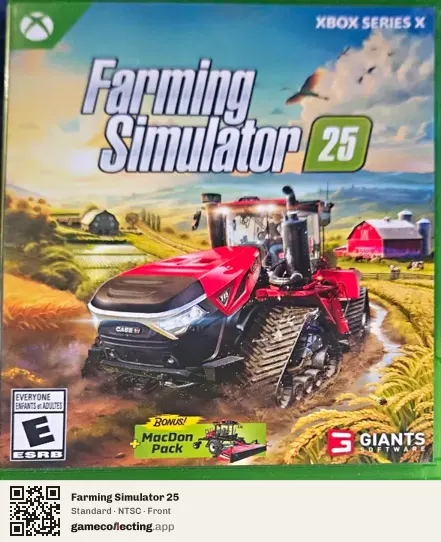 Farming Simulator 25 Xbox Series X, NTSC box front