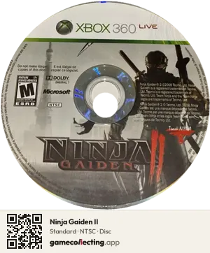 Ninja Gaiden II Xbox 360, NTSC disc