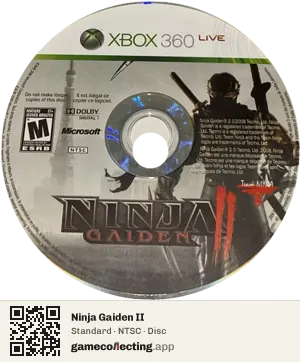 Ninja Gaiden II Xbox 360, NTSC disc