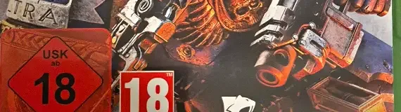 Warhammer 40,000: Space Marine 2, the USK square on its front