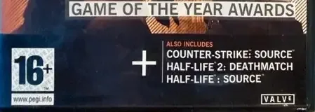 Half-Life 2, the PEGI square on its front