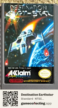Destination Earthstar Nintendo Entertainment System, NTSC cartridge label