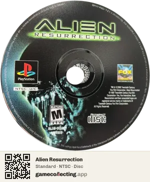 Alien Resurrection PlayStation, NTSC disc