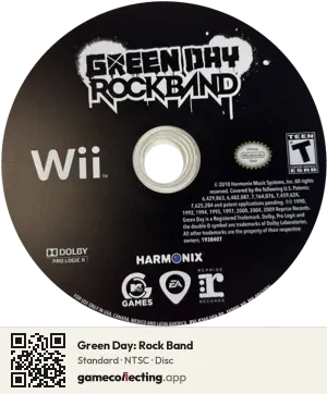 Green Day: Rock Band Nintendo Wii, NTSC disc