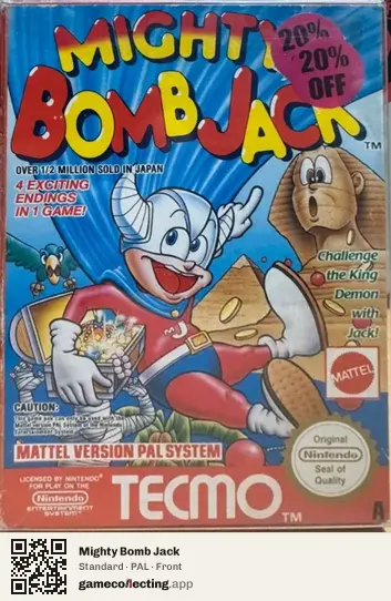 Mighty Bomb Jack Nintendo Entertainment System, PAL box front