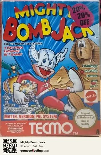 Mighty Bomb Jack Nintendo Entertainment System, PAL box front